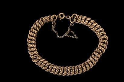 Bracelet maille américaine en or jaune (750...