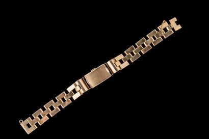 Women's yellow gold (750) wristwatch. Rectangular...
