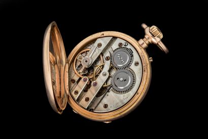 Small pocket watch with a yellow gold case...