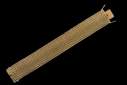 Large bracelet ruban maille polonaise ou...