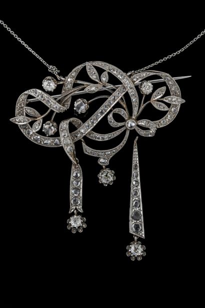 Belle Époque “corsage front” pendant brooch,...