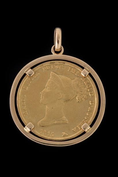 Pendant featuring a 40-lire Marie Louise...