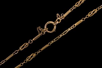 Long link necklace with yellow gold (750)...