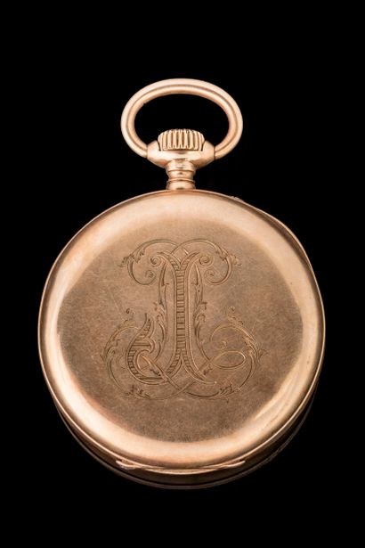 PAUL GARNIER. Pocket watch with yellow gold...