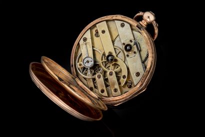 Small pocket watch with a yellow gold case...