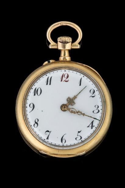 Small pocket watch with a yellow gold (750)...
