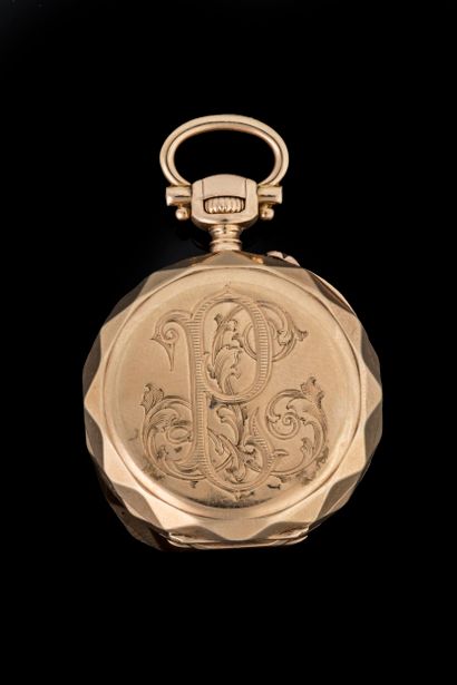 Small pocket watch with a yellow gold (750)...