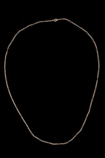 Yellow gold (750) chain with alternating...
