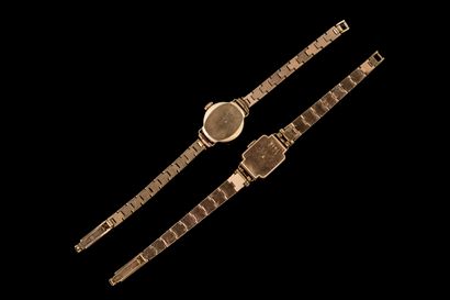 Two ladies' watches with yellow gold cases...