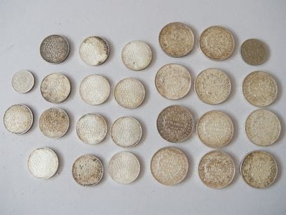 Set of silver coins:
- 11 10-franc coins....