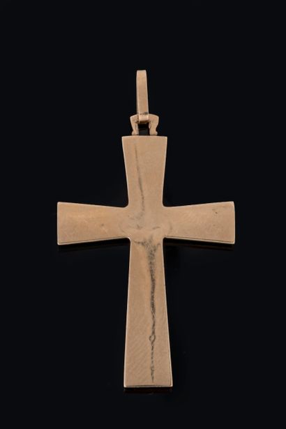 Yellow gold cross pendant (750 parts per...