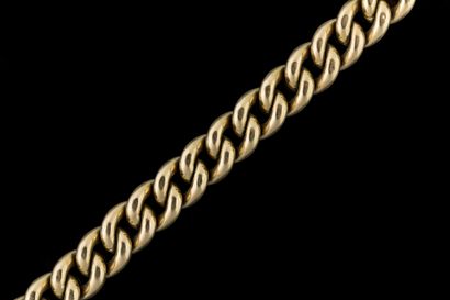Yellow gold (750) curb chain bracelet. Rhinoceros...
