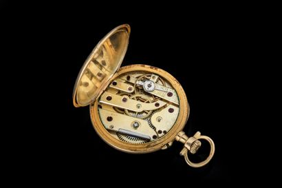 Small pocket watch with a yellow gold (750)...