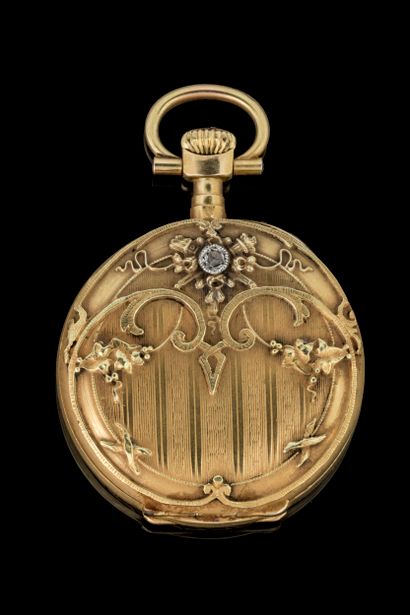Early 20th-century pocket watch with a yellow...