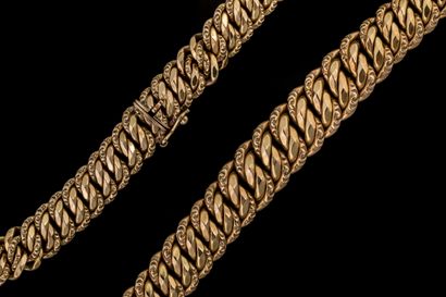 Yellow gold (750) American-style chain necklace....