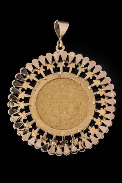 Pendentif pièce or de 20 Francs Cérès dans...