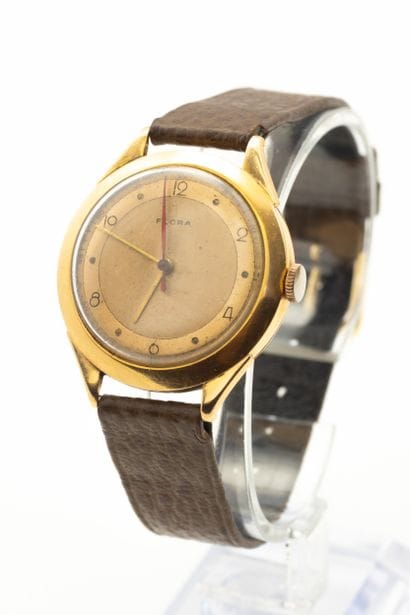 FLORA. Men's watch, case in yellow gold (750...