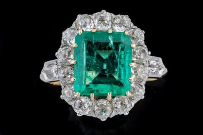 A jewelry ring known as a “Pompadour setting,”...