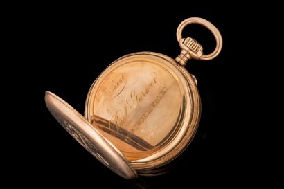 PAUL GARNIER. Pocket watch with yellow gold...