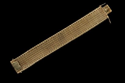 Large bracelet ruban maille polonaise ou...