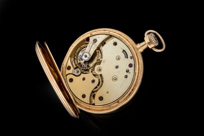 Pocket watch with a yellow gold (750) case....