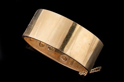 Wide, clasp-style bangle bracelet decorated...