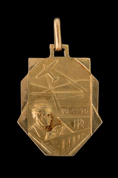 Rectangular Saint Christopher medal in yellow...