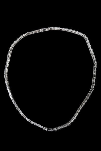 STERLE. A textured chain necklace in platinum...