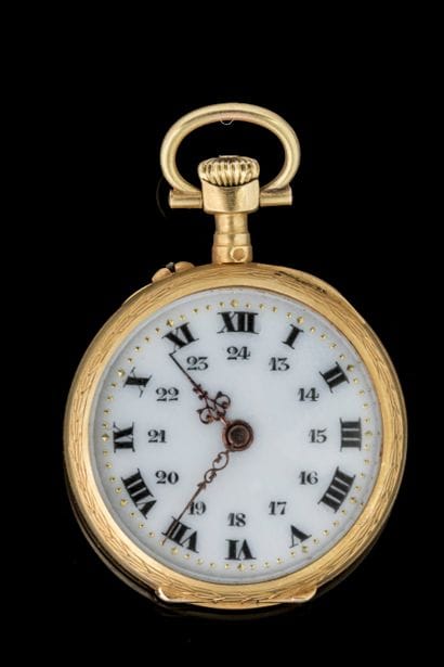 Early 20th-century pocket watch with a yellow...