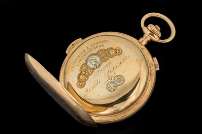 Yellow gold (750) savonnette pocket watch....
