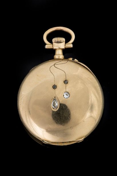 Small pocket watch with a yellow gold (750)...