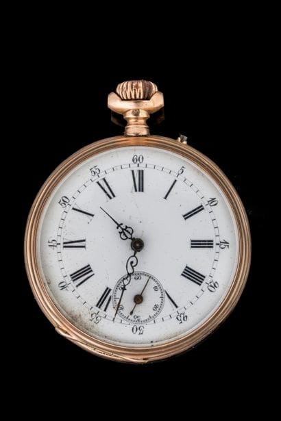 Pocket watch with a yellow gold (750) case...