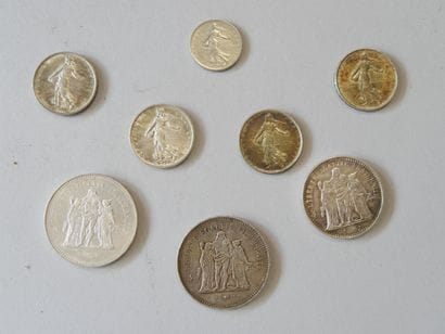 2 Hercules 50-franc coins, 1 Hercules 10-franc...