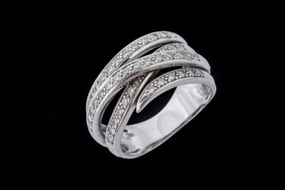 Bague à 4 anneaux entrelacés de lignée de...