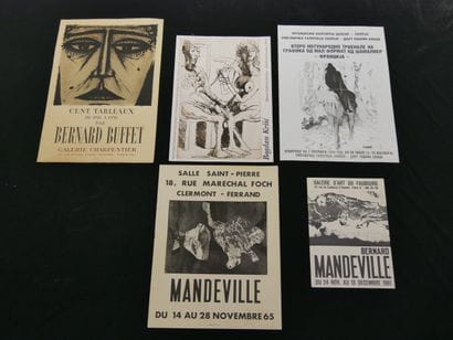 Lot de 9 affiches d'expositions :
- Bernard...