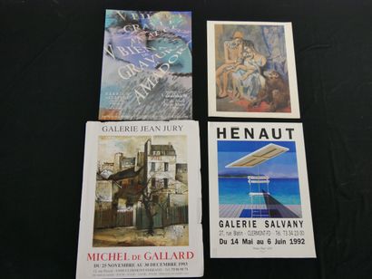 Lot de 9 affiches d'expositions :
- Bernard...