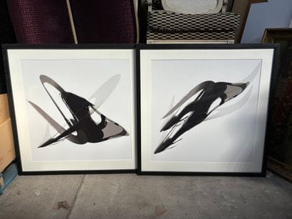 Paire de dessins à l'encre,
Arabesque,
74...