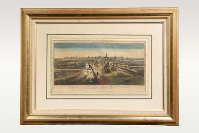 Set of 2 engravings: Middelburg and the Pont...