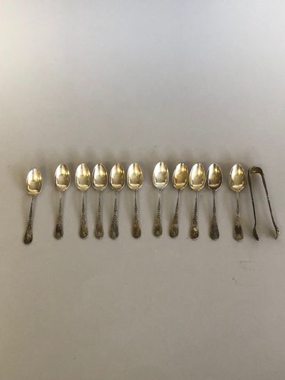 11 silver spoons (950 parts per thousand),...