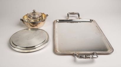 CHRISTOFLE - Plain silver-plated serving...