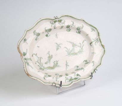 Moustiers - Oblong earthenware dish decorated...