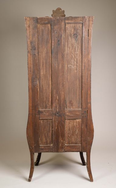 Curved display cabinet in rosewood veneer,...