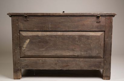 Molded and carved oak chest, decorated with...