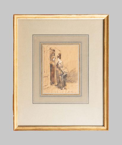 M. Mosnier
Femme ouvrant une porte
Encre...