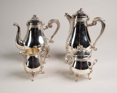 CHRISTOFLE - Louis XV-style silver plated...