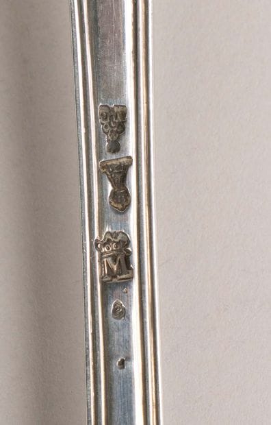 Silver stew fork with filleted edges. Paris,...