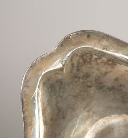 Pair of silver bowls with beaded rims. Louis...