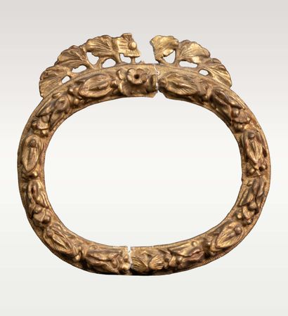 Set of 2 gilded wooden Empire-style frames...