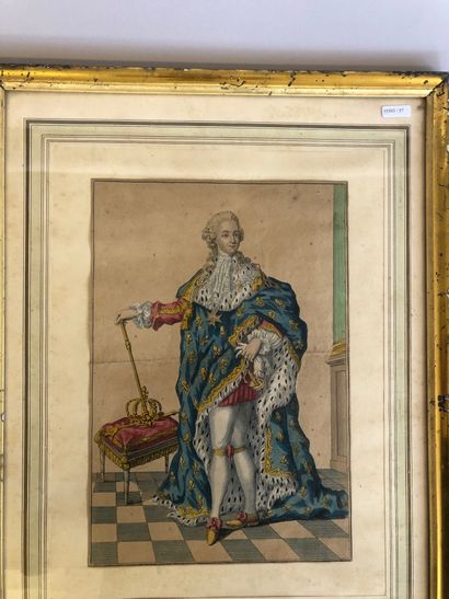 Pair of color engravings depicting Louis...