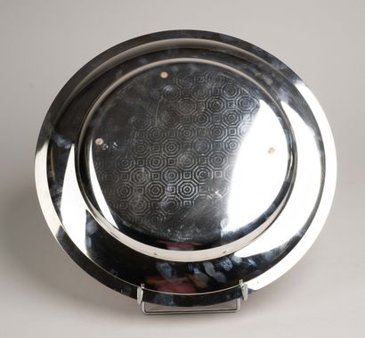 CHRISTOFLE - Plat creux circulaire en métal...